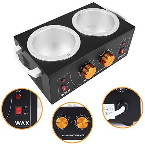 Upgraded Double Non-Stick Wax Warmer, Professional Electric Paraffin Heater with Adjustable Temperature for Facial, Skin Spa Equipment