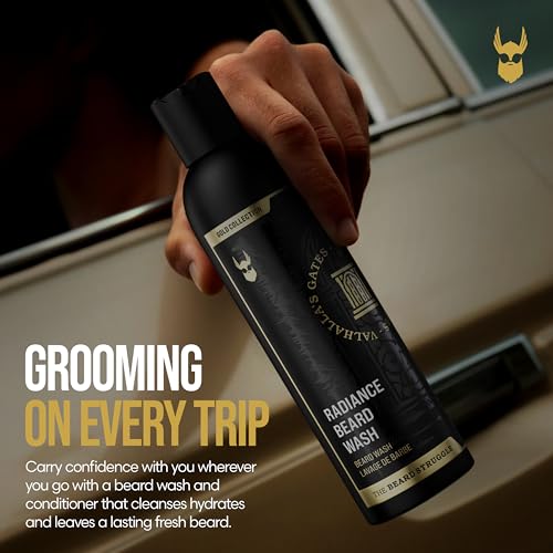 The Beard Struggle - Radiance Beard Wash & Conditioner Bundle - Gold Collection - Pack of 2, Valhalla's Gates - Nourish, Cleanse, Softens, & Strengthens Beard - Beard Wash and Conditioner for Men