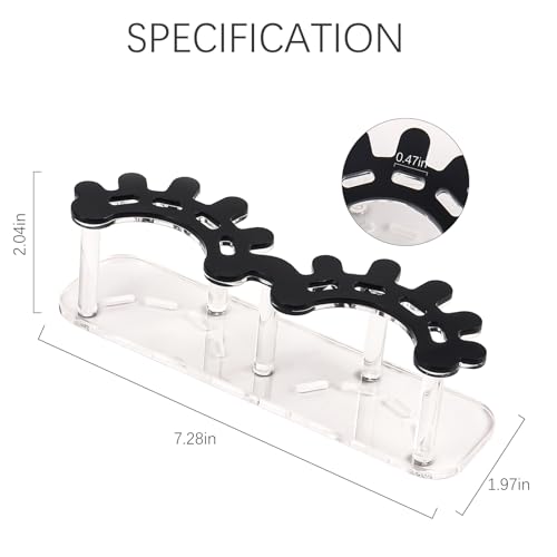 Acrylic 8 Holes Tweezer Holder for Eyelash Extensions Tweezer Stand Display Storage Eyelashes Extension Supplies (Black)