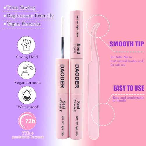 DAODER Natural Lash Clusters Kit Wispy Eyelash Clusters Lashes Invisible Clear Band 8-18MM Cluster Eyelash Extensions D Curl Individual Lashes With Lash Bond and Seal (8-18MM Natural Kit)