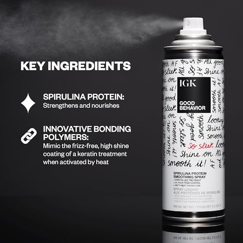IGK Good Behavior 4-in-1 Prep Spray + Expensive Clear Gloss Top Coat | Shine + Strengthen + Smooth | Vegan + Cruelty Free | 7 oz + 4.2 oz