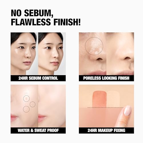 Translucent Set Finishing Powder - Sebum Control Face Loose Powder, Matte & Silky Finish, Lightweight, Long-lasting, Korean Makeup Setting Powder, 0.24 Oz. (02 Skin Beige, 0.24 Oz.)