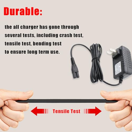 5V Charger Replacement for Meridian Grooming Electric Shaver Trimmer with Cleaning Brush AC/DC Charging Cable Power Supply Adapter Black