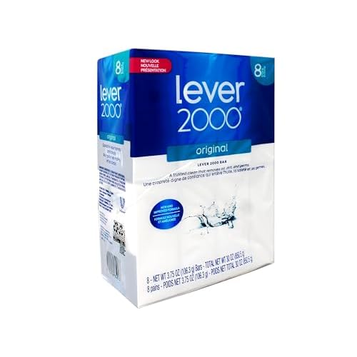 Lever 2000 Original Bar Soap, New and Improved Formula, Trusted Clean for Hands and Body, 8 Bars, 3.75 oz Each