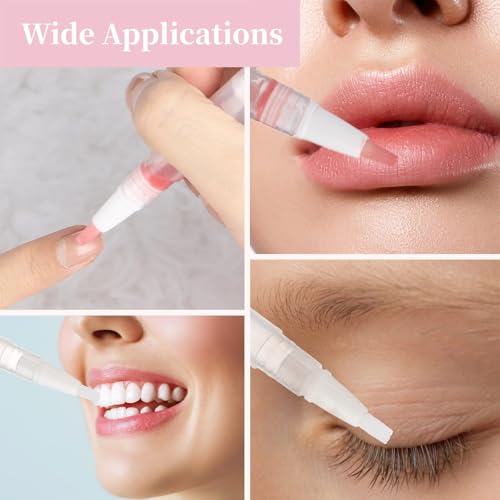 Homaisson 50 Pack 3ml Transparent Twist Pen with Pipettes, Empty Cuticle Oil Pen Refillable Nail Oil Pens with Brush Tip, Empty Cosmetic Lip Gloss Tubes, Clear Eyelash Growth Liquid Containers