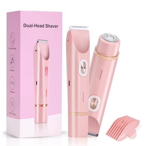 dermave Bikini Shaver, Painless Bikini & Facial Hair Removal, IPX7 Waterproof Electric Shaver for pubic Hair, Designed for Sensitive Skin,Portable for Travel,USB Rechargeable, Gifts for Women