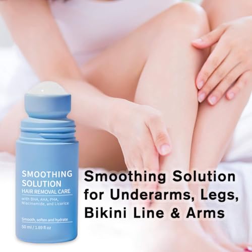 Ingrown Hair Roll On for Bikini Area, Legs & Underarms - Razor Bump Stopper & After Shave Repair Serum with Salicylic Acid -Improves Skin Texture- 50ml (1.69 fl oz) Treatment for Women