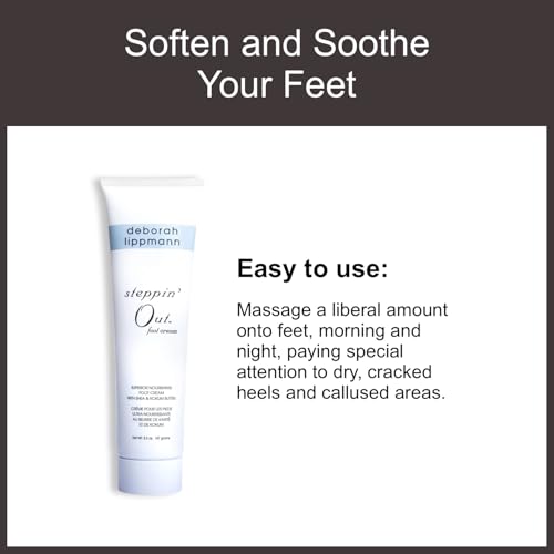 Deborah Lippmann Steppin' Out Foot Cream | Moisturizes & Softens Dry Feet, Restores Flexibility & Cracked Heels for Healthy Skin | Non-Greasy | 5.2 Oz