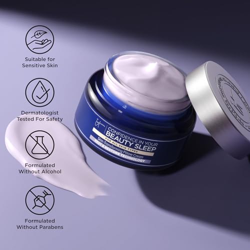 IT Cosmetics Confidence in Your Beauty Sleep - Anti-Aging Night Cream - Visibly Improves Fine Lines, Wrinkles, Dryness, Dullness & Loss of Firmness - With Hyaluronic Acid - 0.47 fl oz