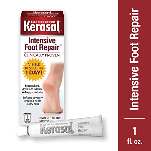 Kerasal Intensive Foot Repair Skin Healing Ointment for Cracked Heels and Dry Feet 1 oz, 2 Count & Daily Defense Foot Wash Daily Cleanser for Feet, 12 Ounce
