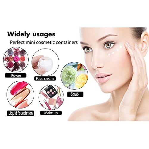 100 Pieces 10 Gram Sample Containers with Lids, Black Sample Jars, BPA Free Tiny Cosmetic Containers for Makeup, Lotion, Eye Shadow, Powder, and Lip Balms