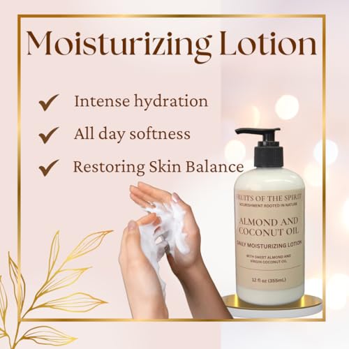 Sweet Almond and Coconut Oil Daily Moisturizing Hand and Body Lotion ? 12 oz | Deep Hydration with Glycerin | For All Skin Types, Sensitive Skin Safe | Vegan, Cruelty-Free, Made in USA