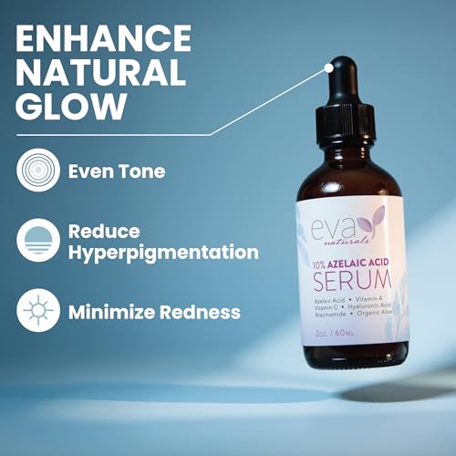 Azelaic Acid 10% Facial Serum ? With Niacinamide, Hyaluronic Acid ? Lightweight Face Serum ? 2 oz