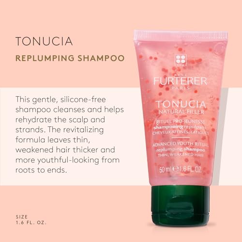 Rene Furterer TONUCIA Replumping Shampoo - For Thin, Weakened Hair Due to Aging - Redensify & Revitalize - Silicone-Free - Travel-Size
