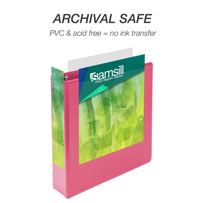 Eco-Friendly Pink 2-Inch Round Ring View Binder - Durable & Sustainable, 425 Sheets