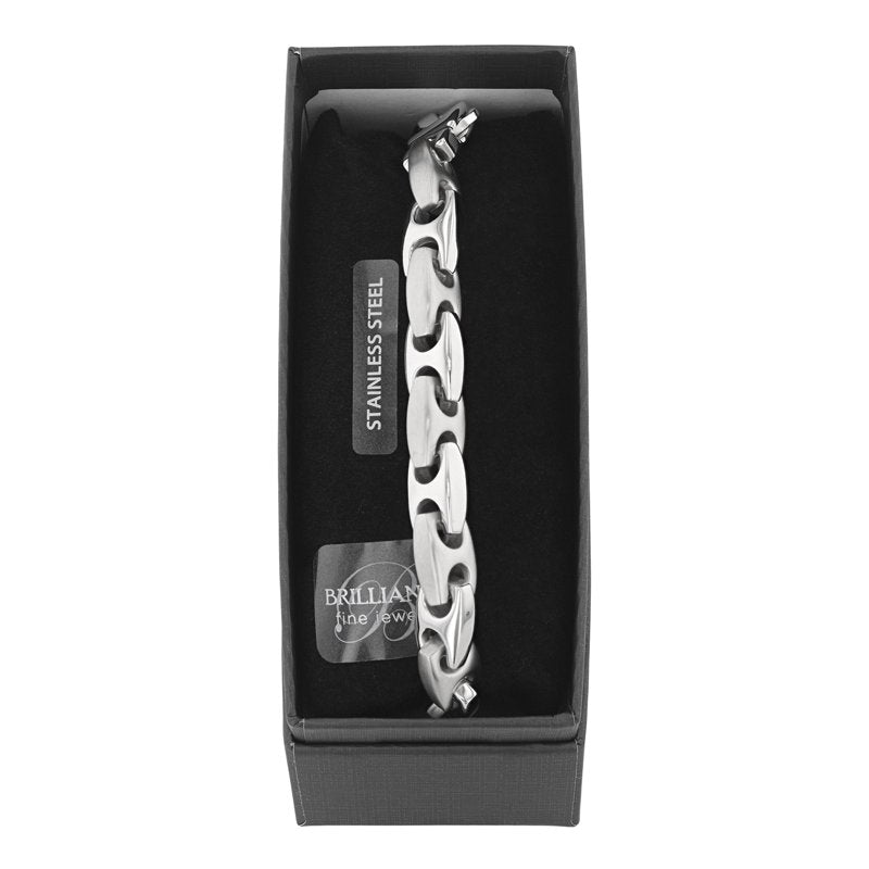 Stainless Steel Mariner Link Bracelet 9 Inch Men’s Jewelry