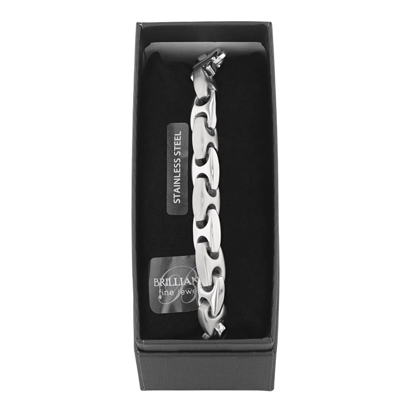 Stainless Steel Mariner Link Bracelet - Modern Men's Jewelry, 10.5 Inch