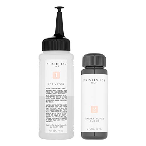 Kristin Ess Hair Gloss in Smokey Topaz Medium Neutral Blonde - 4 Wk Semi Permanent Hair Dye Glaze - Color Depositing Conditioner & Toner for Vibrant Shine & Gloss - Vegan, Silicone & Ammonia Free