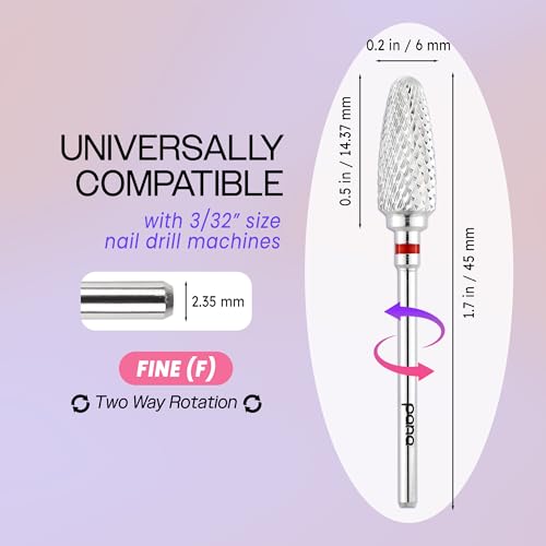 Pana 3/32" Safety Bit Nail Carbide Bit - For Electric Dremel Drill Machine (Fine, Flame -Silver)