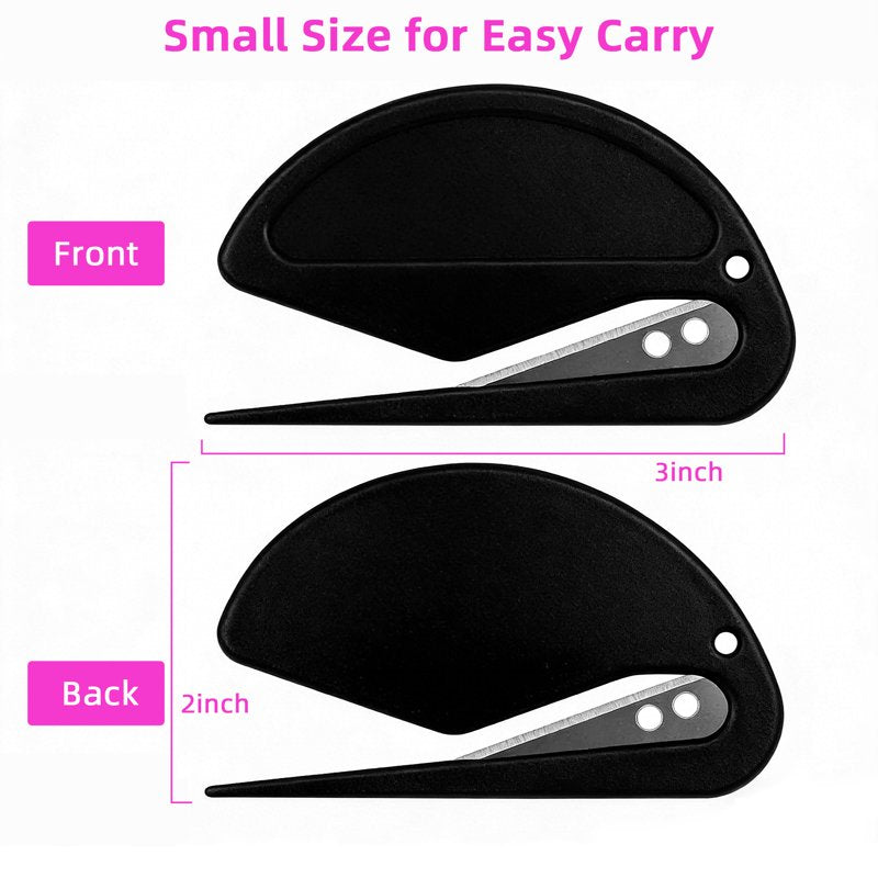 6 Pack Letter Openers with Stainless Steel Blades - Office Mail Envelope Slitter