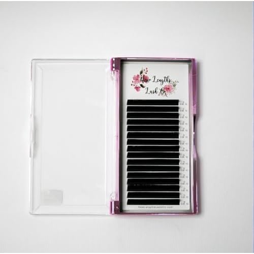 C Curl Single Length Eyelash Extension Trays, Ultra Black Eyelash Extensions, (12mm / 0.15mm), 16 Rows, Classic and Volume Lashing, New Lengths Lash Co.