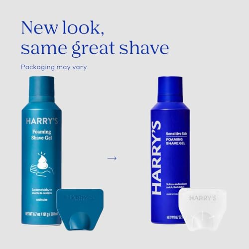 Harry's Original Shaving Kit for Men - Razor Handle, 5 Razor Blade Refills, Foaming Shave Gel, and Travel Blade Cover - German Engineered - Charcoal