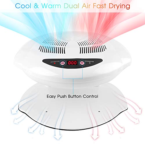 Ejoyous Nail Polish Dryer for Hands and Feet, 2 in 1 Cool/Warm Air Blow, LED, White