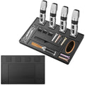Magnetic Barber Mat for Clippers - Professional 4-Slot Tool Organizer Station with Strong Magnet, Non-Slip Flexible Silicone Mat for Barber Shop & Salon Accessories