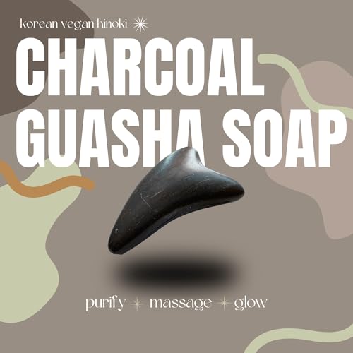 Korean Vegan Gua Sha Cleansing Bar Soap ? Jojoba, Shea Butter, Green Tea, Hinoki & Activated Charcoal ? Sculpting Massage Bar for Body & Lymphatic Care ? Cruelty-Free K-Beauty (3.5 oz) (Pack of 3)