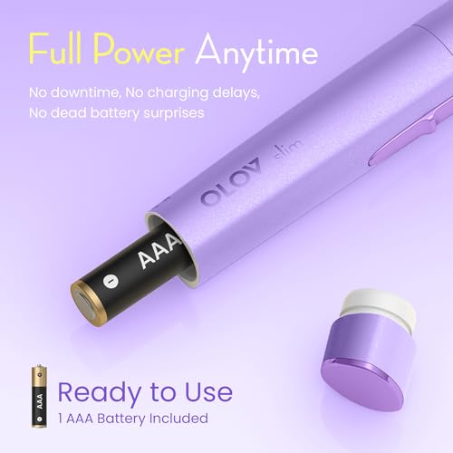 Facial Hair Removal for Women, Painless Eyebrow Trimmer with Pivoting Head, Electric Battery Operated Body Hair Remover with 2 Replaceable Blade for Face Neck Chin Bikini, Purple