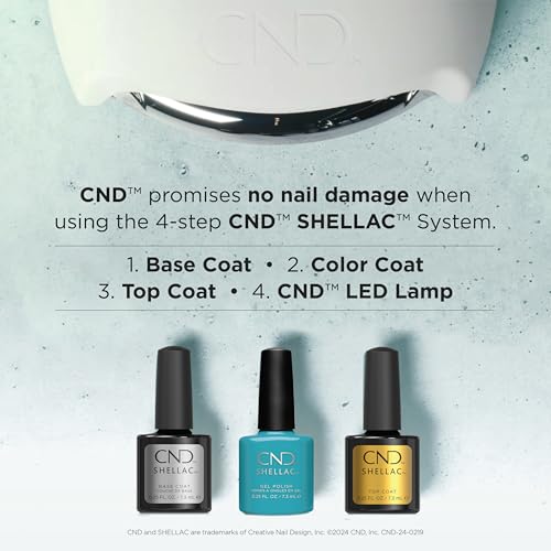 CND Shellac DURAFORCE Gel Nail Polish Top Coat, Last Step Mirror Shine Adhesive Longwear Layer for Thin Damaged Nails, 0.50 fl oz