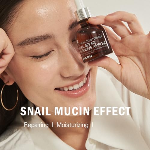 MIZON Bundle All In One Snail Face Mositurizer + Snail Ampoule for Wrinkle Care and Deep Hydration
