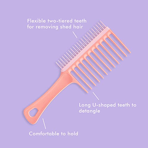 Tangle Teezer Curly Hair Detangling Duo, Includes Curly to Coily Ultimate Detangler Hairbrush & Double Sided Wide Tooth Comb, for 3C to 4C Hair Types