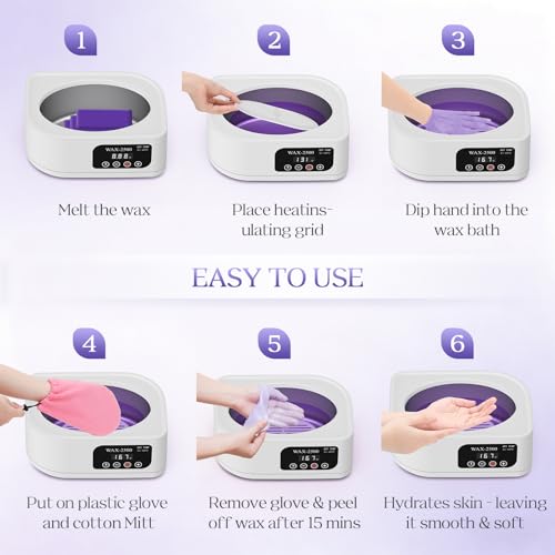 Paraffin Wax Machine for Hands and Feet?Paraffin Wax Warmer with Auto-Timer and Keep Warm Mode, Paraffin Wax Bath Moisturizing Kit for Arthritis, Skin Hydration, Relax Muscles-White
