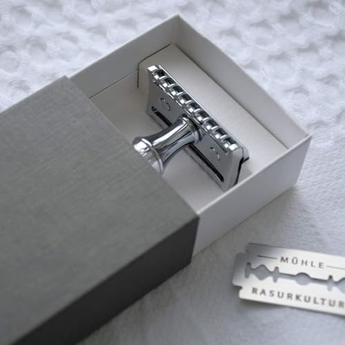 M?HLE TRADITIONAL R41 Double Edge Safety Razor (Open Comb) For Men - Perfect for Every Day Use, Barbershop Quality Close Smooth Shave