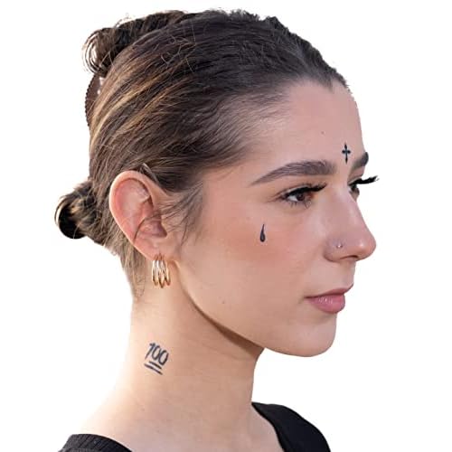 Temporary Tattoos ? Volume I ? 10-Piece Set | Teardrop, Praying Hands, Cross & More | Water-Transfer Fake Tattoos for Face & Body ? Classic OG Thug Life Collection