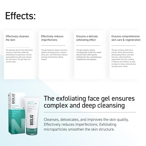 Bioliq - Specialist Exfoliating Face Gel - with Microparticles, Nourishing Extracts, and Gentle Exfoliation - Smooth, Refreshed Skin - 125ml