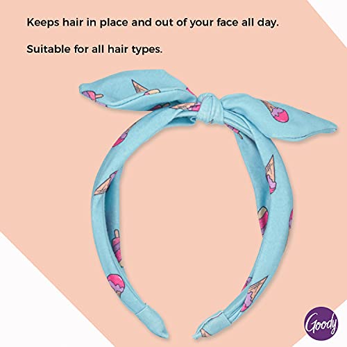GOODY Kids Headband - Ice Cream Print - Comfort Fit for All Day Wear - Secures All Hair Types