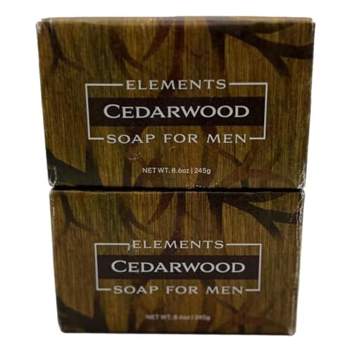 Greenwich Bay Trading Co. Elements Cedarwood Soap for Men, 8.6 oz Bars, Set of 2