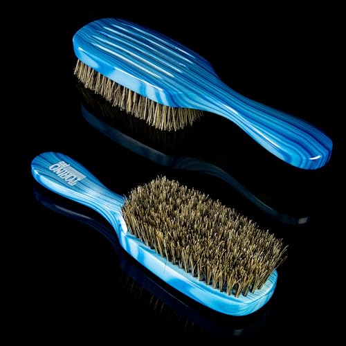 Torino Pro Wave Brush #8799-7 Row Medium bristles -100% Extra Long Pure Boar Bristles - Great Workhorse for laying down your 360 Waves