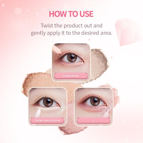 INGA Shine Eyes Stick Shadow - Creamy Shimmer Eyeshadow, Smudge-Proof, Easy-to-Blend, Long-Lasting Eye Makeup Stick with Precise Tip for Easy Application (Shining Sugar)