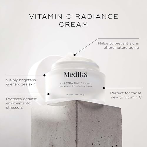 Medik8 C-Tetra Day Cream - Lipid Vitamin C Face Cream - Hydrating, Anti Aging Face Cream - Lightweight Daily Face Moisturizer with Vitamin C - 1.7 oz