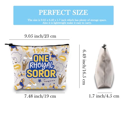 GJTIM Sisterhood Sorority Paraphernala Gift Sorority Sister Gift Greek Sorority One Rhoyal Soror Zipper Pouch Pretty Poodle Blue And Gold Makeup Bag (One Rhoyal Bag)