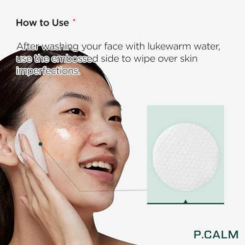 P.CALM Barrier Cycle Toner Pad Refill Pack ? 120 Pads (60 + 60) with Centella Asiatica & Papaya Extract for Soothing, Moisturizing & Exfoliating, Korean Vegan Facial Toners Pads for Sensitive Skin