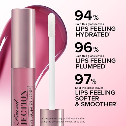 Too Faced Lip Injection Maximum Plump Extra Strength Lip Plumper Gloss | Hydrating, Volumizing, + Plumping, 0.14 Fl Oz