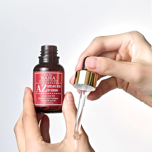 Cos De BAHA Premium Azelaic Acid 10% Serum 1 Fl Oz ? Niacinamide & Panthenol Face Serum for Blemish-Prone, Redness-Prone & Oily Skin ? Lightweight Aloe-Based Korean Skincare (30 ml)