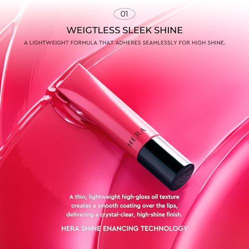 HERA Sensual Tinted Shine Lip Serum #323 CHERRY ON TOP | Weightless Sleek Shine, Transfer-Resistant Color, 12-Hour Soft Lip Stain Oil, Double Hydration wih Hyaluronic Acid, High-Gloss Finish, 0.30 oz.