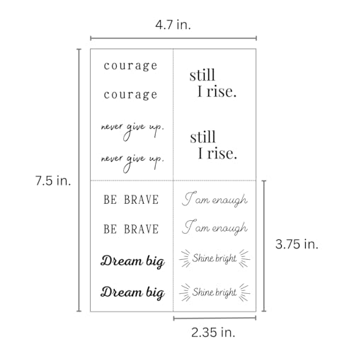 One Grace Believe Collection - Inspirational and Motivational Words Small Temporary Tattoos - Realistic Long Lasting Waterproof Black Mini Tattoos for Women and Men