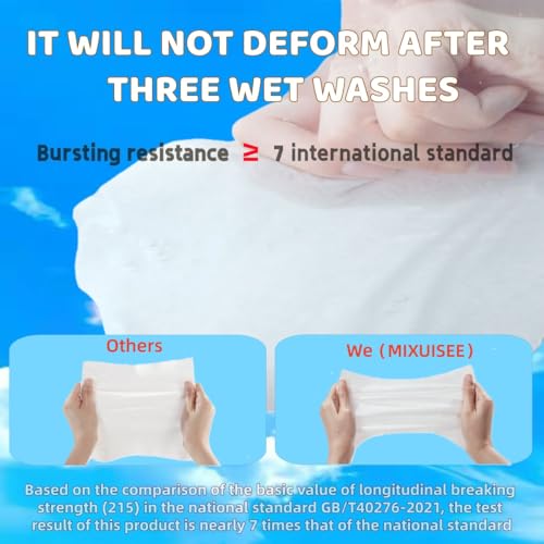Disposable face towel,MIXUISEE thick and soft face towels,100% cotton face towels,super thick 150%. Suitable for makeup removal and cleansing, and applicable to sensitive skin(Extra thick 150 pieces)