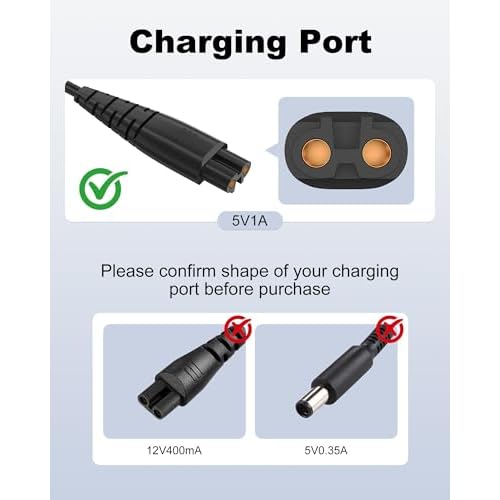 5V Charger for Remington Shaver - Auto Power Off & Charging Display 5V1A Power Cord Compatible with HC5870 HC4250 PF7500 PF7600 PG6250 PG6255 PG6170 PG6171 XR7000 XF8550 XF8700 XR1400 XR1430 HC5950